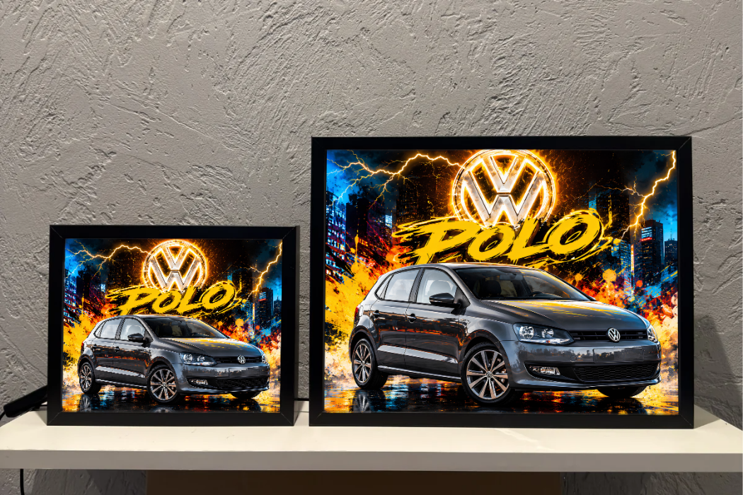 VW POLO Szare Prezent Lampka Nocna ObrazoLampka 1