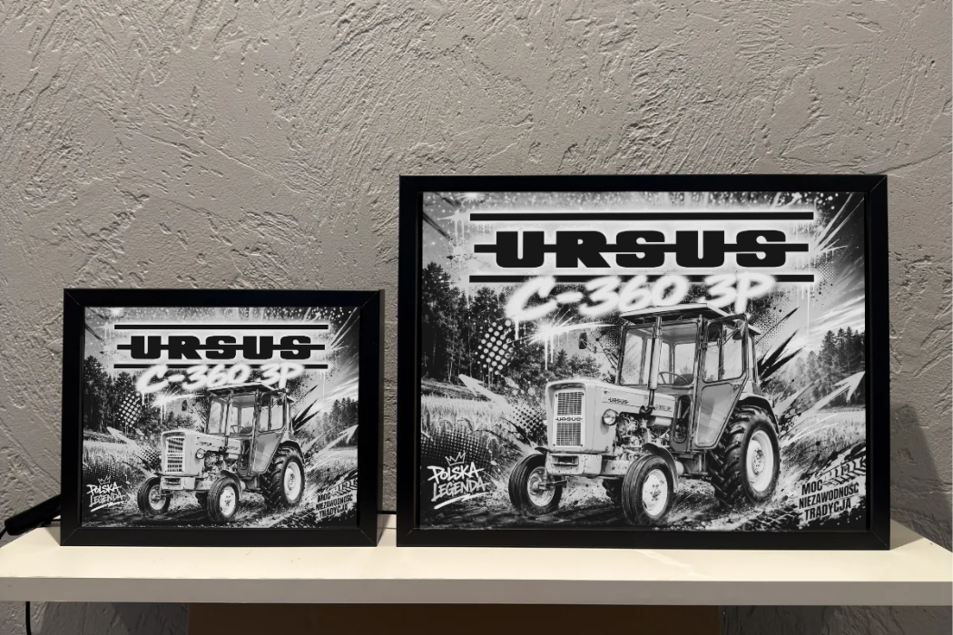 Traktor Ursus c360 3P c-360 żółty Lampka Nocna Pomysł na Prezent Obrazolampka 1