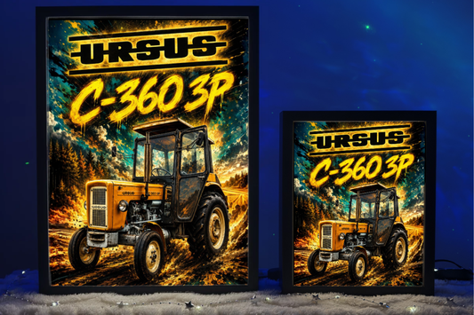 Traktor Ursus c360 3P c-360 żółty Lampka Nocna Pomysł na Prezent Obrazolampka 2