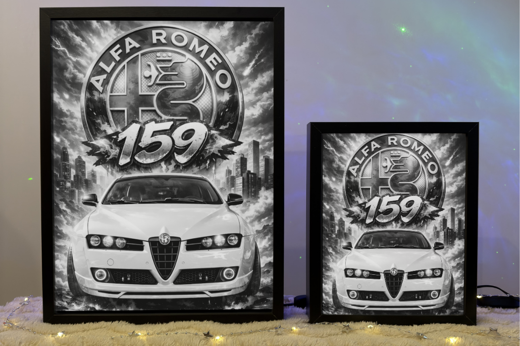 Prezent Dla Fana Alfa Romeo 159 Lampka Nocna ObrazoLampka Front Biała 1