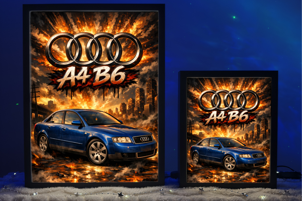 ObrazoLampka Prezent Lampka Nocna Audi A4 B6 Niebieskie 1