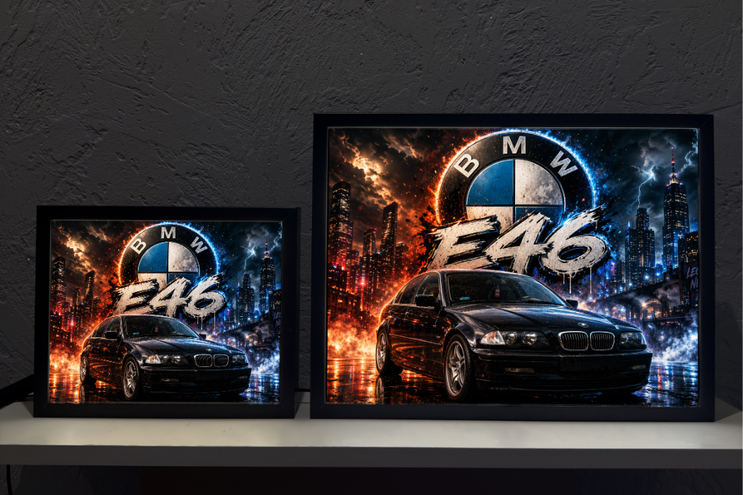 BMW e46 Sedan Czarne Lampka Nocna ObrazoLampka 1