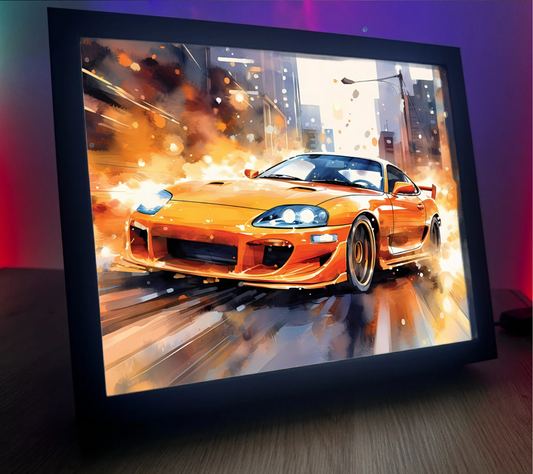 Obrazolampka Na prezent Toyota Supra pomarańczowa