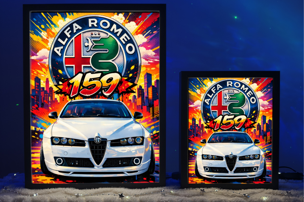 Prezent Dla Fana Alfa Romeo 159 Lampka Nocna ObrazoLampka Front Biała 2
