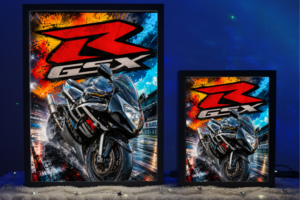 Suzuki GSX-R K1 K2 K3 Czarne ObrazoLampka Pomysł na Prezent 1