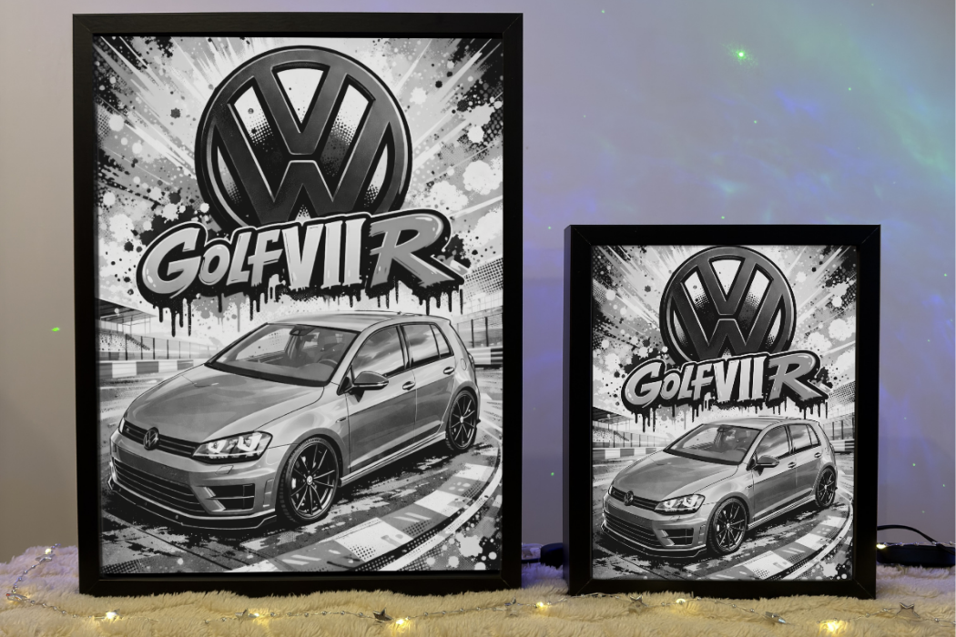 ObrazoLampka Prezent Lampka Nocna Plakat VW Golf 7 R 1