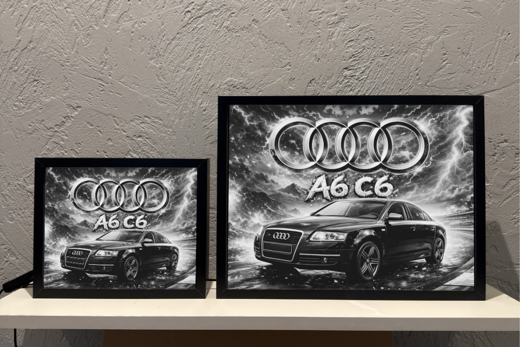 ObrazoLampka Prezent Lampka Nocna Audi A6 C6 Czarne 1