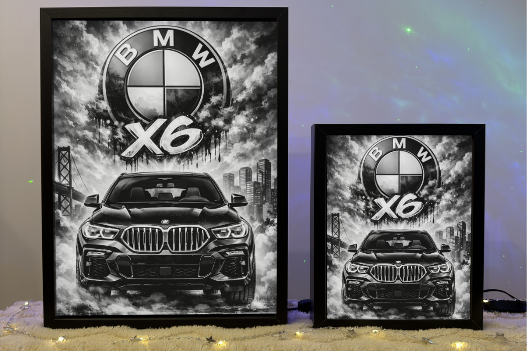 ObrazoLampka Prezent Lampka Nocna BMW X6 czarna Front 1