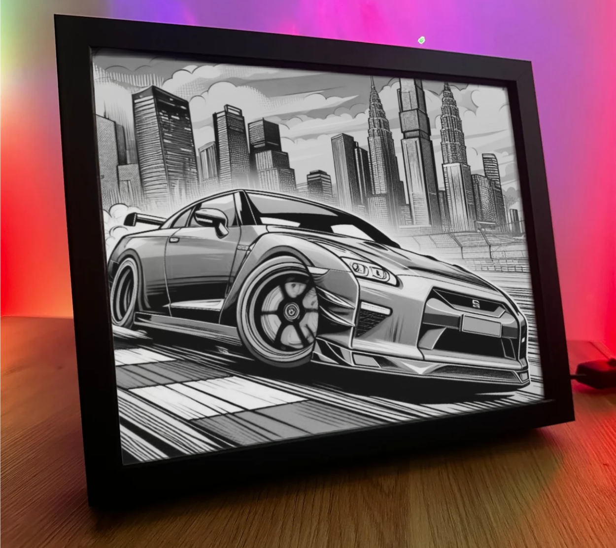 Obrazo lampka Nissan GTR mega efekt