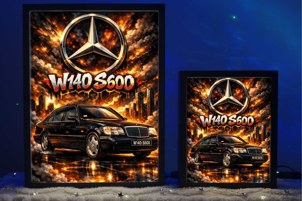 Prezent Dla Fana Mercedes-Benz W140 Lampka Nocna ObrazoLampka 3