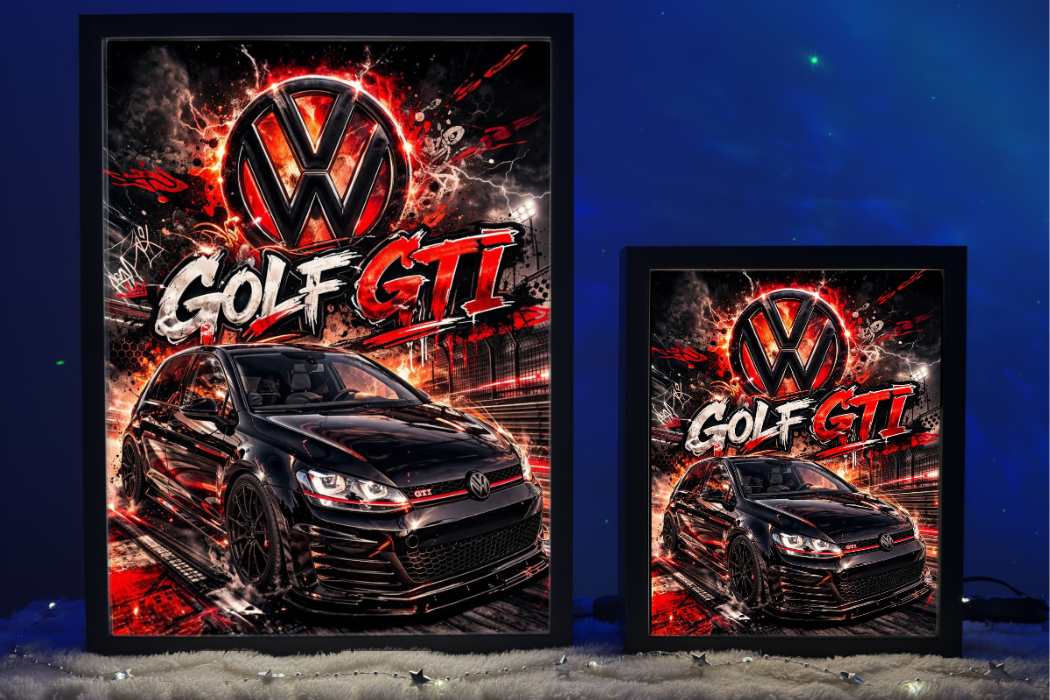 ObrazoLampka Prezent Lampka Nocna VW Golf GTI Czarny 1