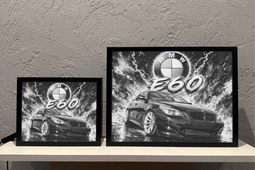 BMW E60 Czarne Prezent dla Faceta Lampka Nocna ObrazoLampka