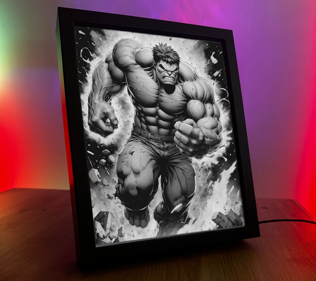 Obrazo-lampka Marvel Hulk 3