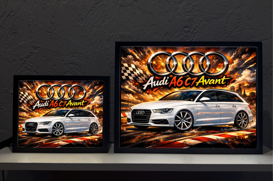 ObrazoLampka Prezent Lampka Nocna Audi A6 C7 Avant Białe 1