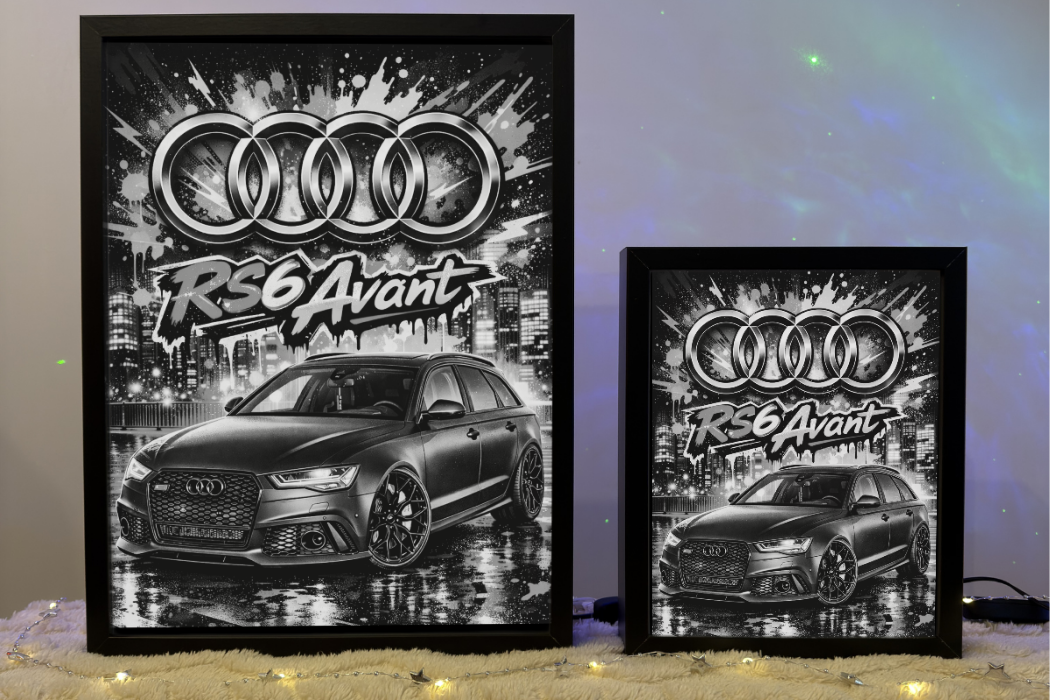 Audi RS6 Avant Czarne Prezent Lampka Nocna ObrazoLampka 1