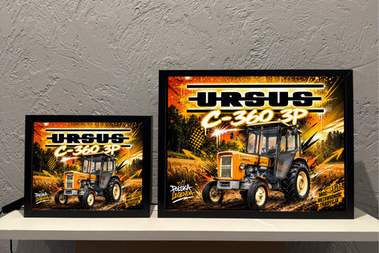 Traktor Ursus c360 3P c-360 żółty Lampka Nocna Pomysł na Prezent Obrazolampka 1