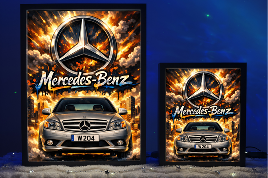 Prezent Dla Fana Mercedes W204 Lampka Nocna ObrazoLampka Front Srebrne 1