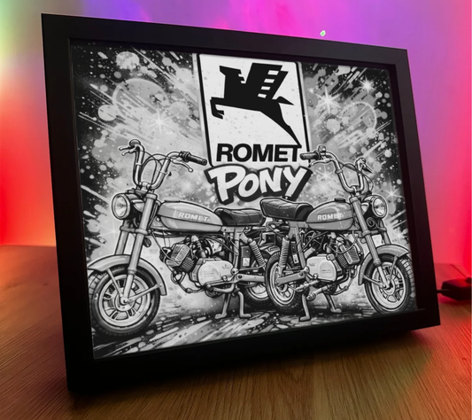 ObrazoLampka Romet Motorynka Pony Czerwona i Pomarańczowa 2