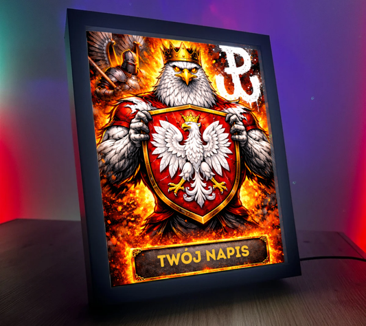 ObrazoLampka Polska Orzeł Własny napis 5