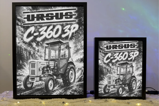 Traktor Ursus c360 3P c-360 żółty Lampka Nocna Pomysł na Prezent Obrazolampka 2