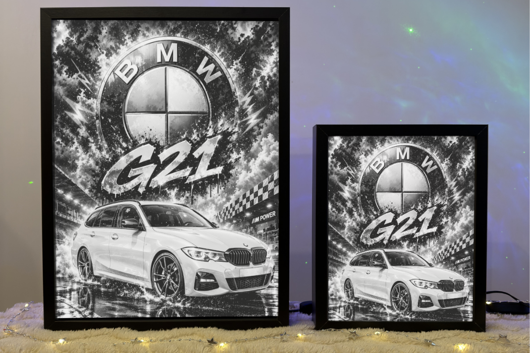 BMW G21 Szare Prezent Lampka Nocna ObrazoLampka 1