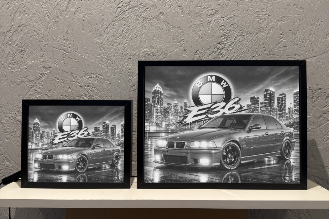BMW e36 Sedan Zielone Lampka Nocna ObrazoLampka 1