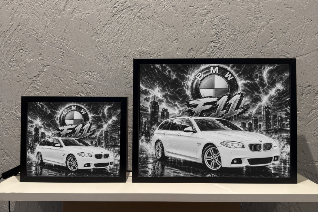 BMW F11 Białe Prezent Lampka Nocna ObrazoLampka 1