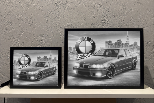 BMW e36 Sedan Zielone Lampka Nocna ObrazoLampka 2