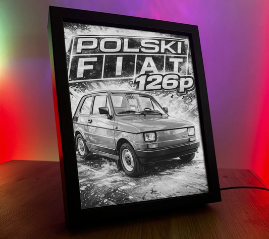 ObrazoLampka Maluch Polski Fiat 126p Niebieski