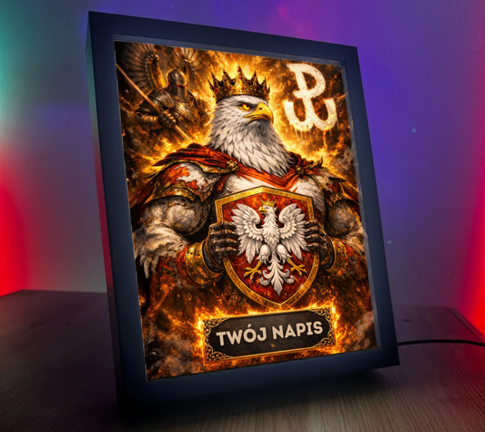 ObrazoLampka Polska Orzeł Własny napis 4