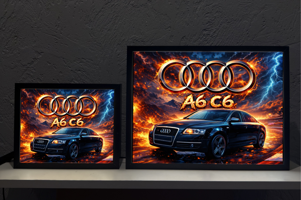 ObrazoLampka Prezent Lampka Nocna Audi A6 C6 Czarne 1