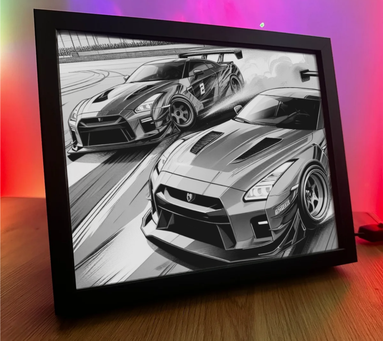 Obrazo lampka dwa nissany gtr