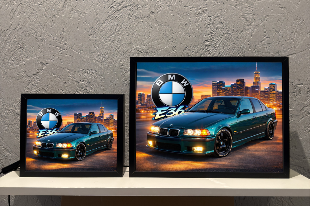 BMW e36 Sedan Zielone Lampka Nocna ObrazoLampka 2