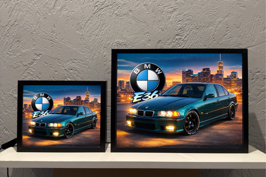 BMW e36 Sedan Zielone Lampka Nocna ObrazoLampka 2