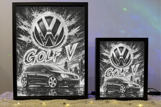 Golf V Czarny Prezent dla Faceta Lampka Nocna ObrazoLampka 1