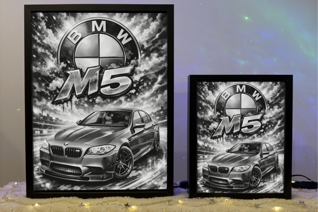 BMW M5 F10 Niebieskie Prezent Lampka Nocna ObrazoLampka 1