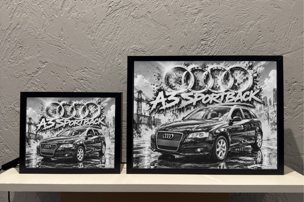 Audi A3 SportBack Czarne Lampka Nocna ObrazoLampka 1