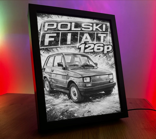 ObrazoLampka Maluch Polski Fiat 126p Czerwony