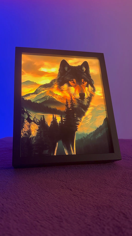 Obrazo-lampka na prezent Wilk 1