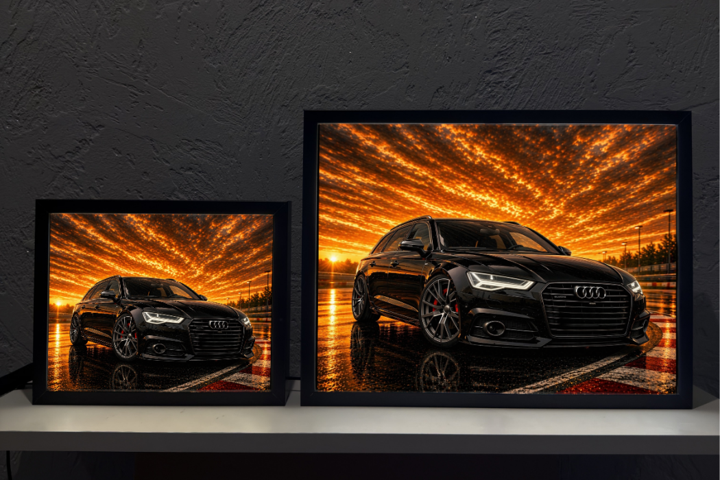 Audi A6 Czarne Prezent Lampka Nocna ObrazoLampka 1