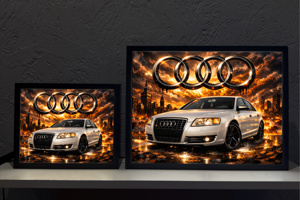 ObrazoLampka Prezent Lampka Nocna Audi A6 C6 białe 1