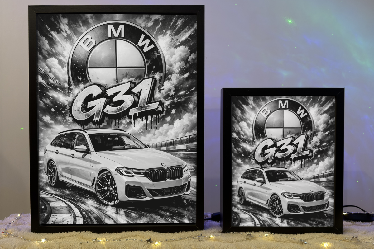 ObrazoLampka Prezent Lampka Nocna BMW 5 G31 szare 2