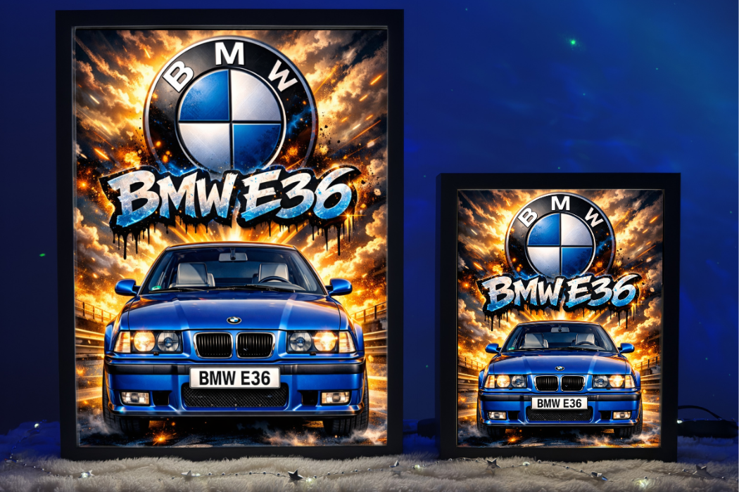Prezent Dla Fana BMW E36 Lampka Nocna ObrazoLampka Front Niebieskie 1