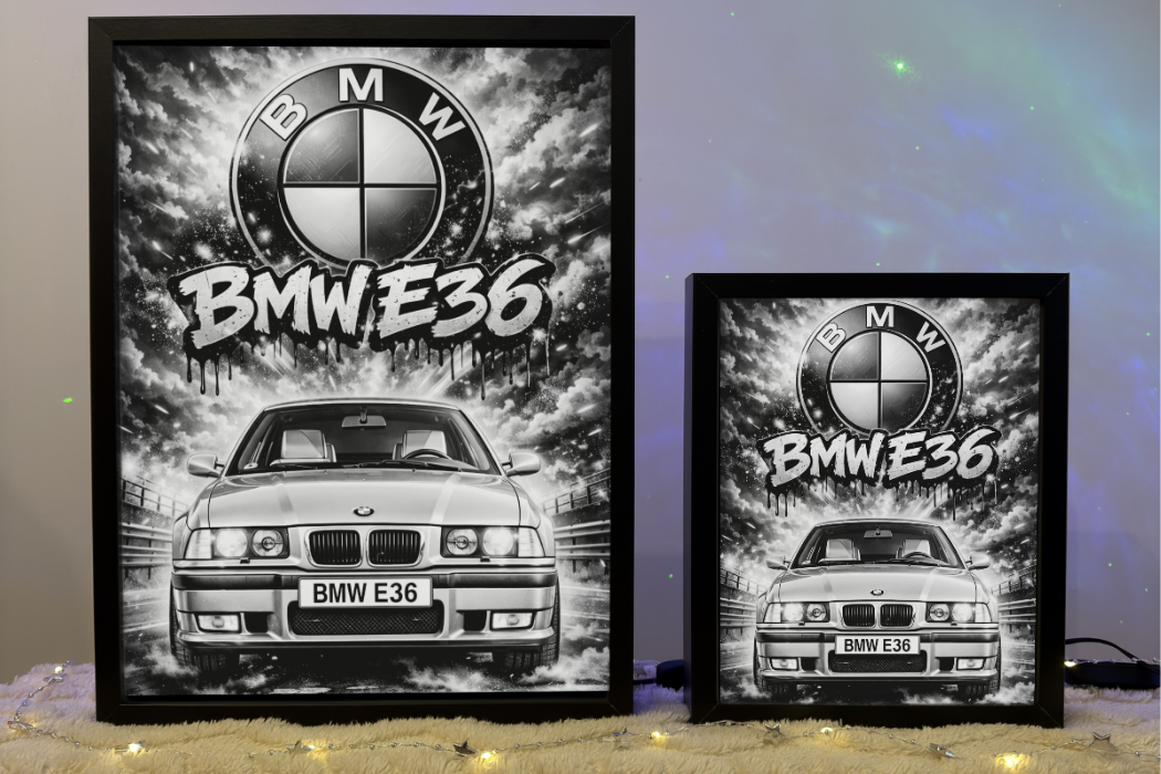 Prezent Dla Fana BMW E36 Lampka Nocna ObrazoLampka Front Srebrne 1
