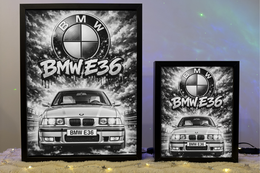 Prezent Dla Fana BMW E36 Lampka Nocna ObrazoLampka Front Srebrne 1