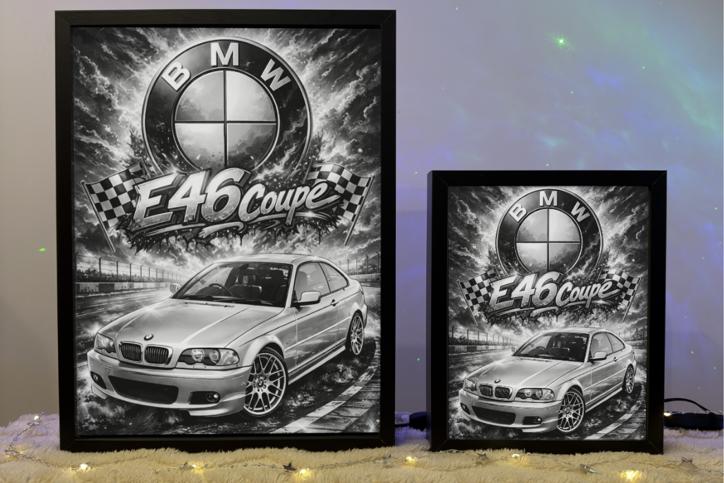 ObrazoLampka Prezent Lampka Nocna BMW E46 Coupe Srebrne 1