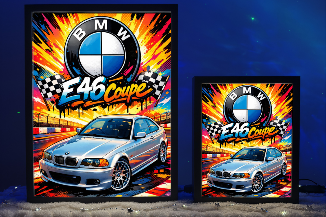 ObrazoLampka Prezent Lampka Nocna BMW E46 Coupe Srebrne 2