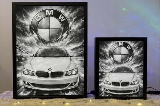ObrazoLampka Prezent Lampka Nocna BMW E65 Srebrne