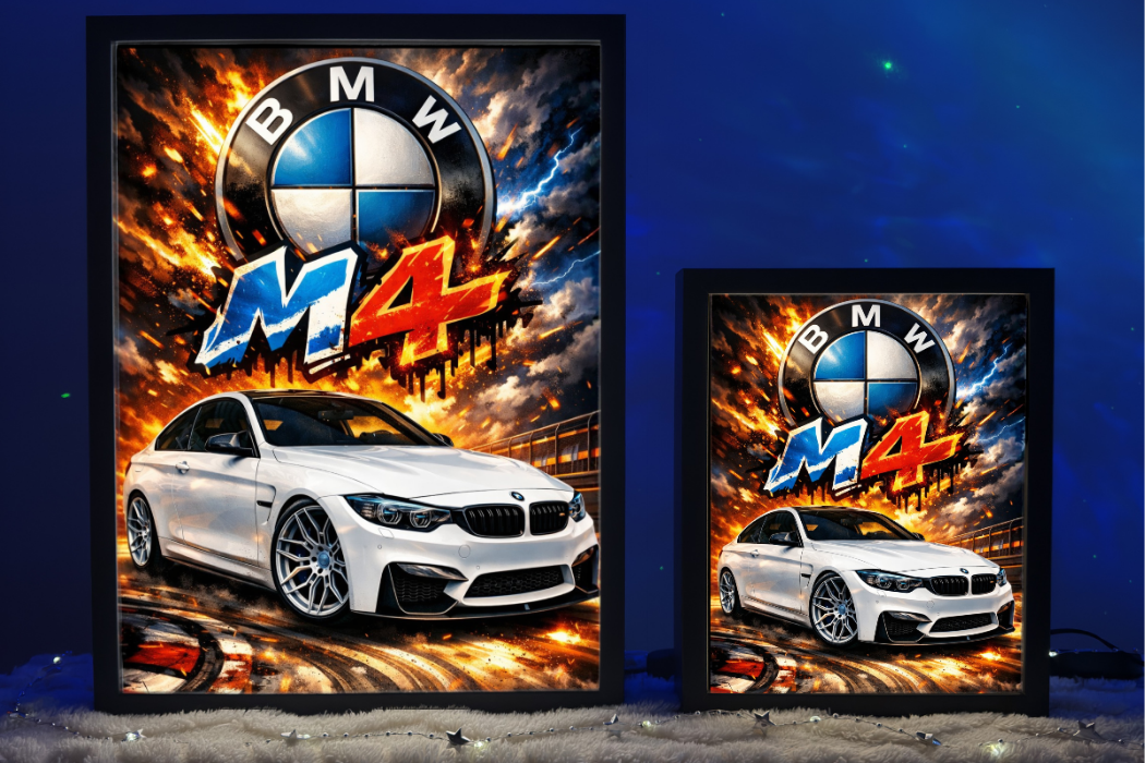 ObrazoLampka Prezent Lampka Nocna BMW M4 F82 Białe