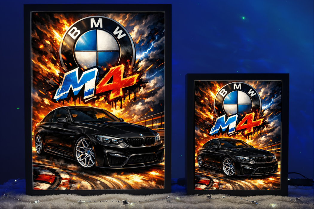 ObrazoLampka Prezent Lampka Nocna BMW M4 F82 Czarne
